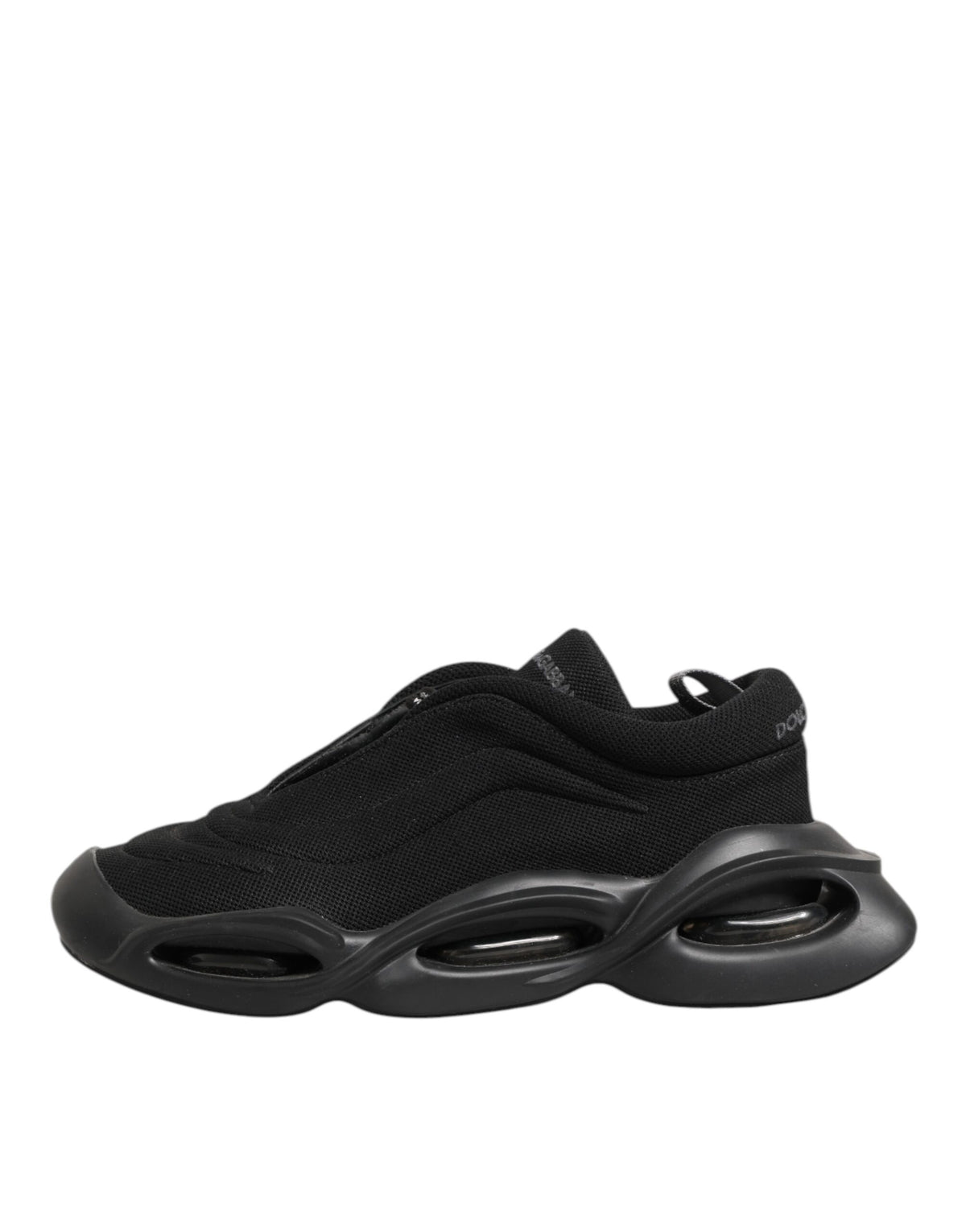 Dolce & Gabbana Black Lace Up Wave Low Top Men's Sneaker Shoes