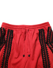 Dolce & Gabbana Red Embroidered Casual Fit Trousers