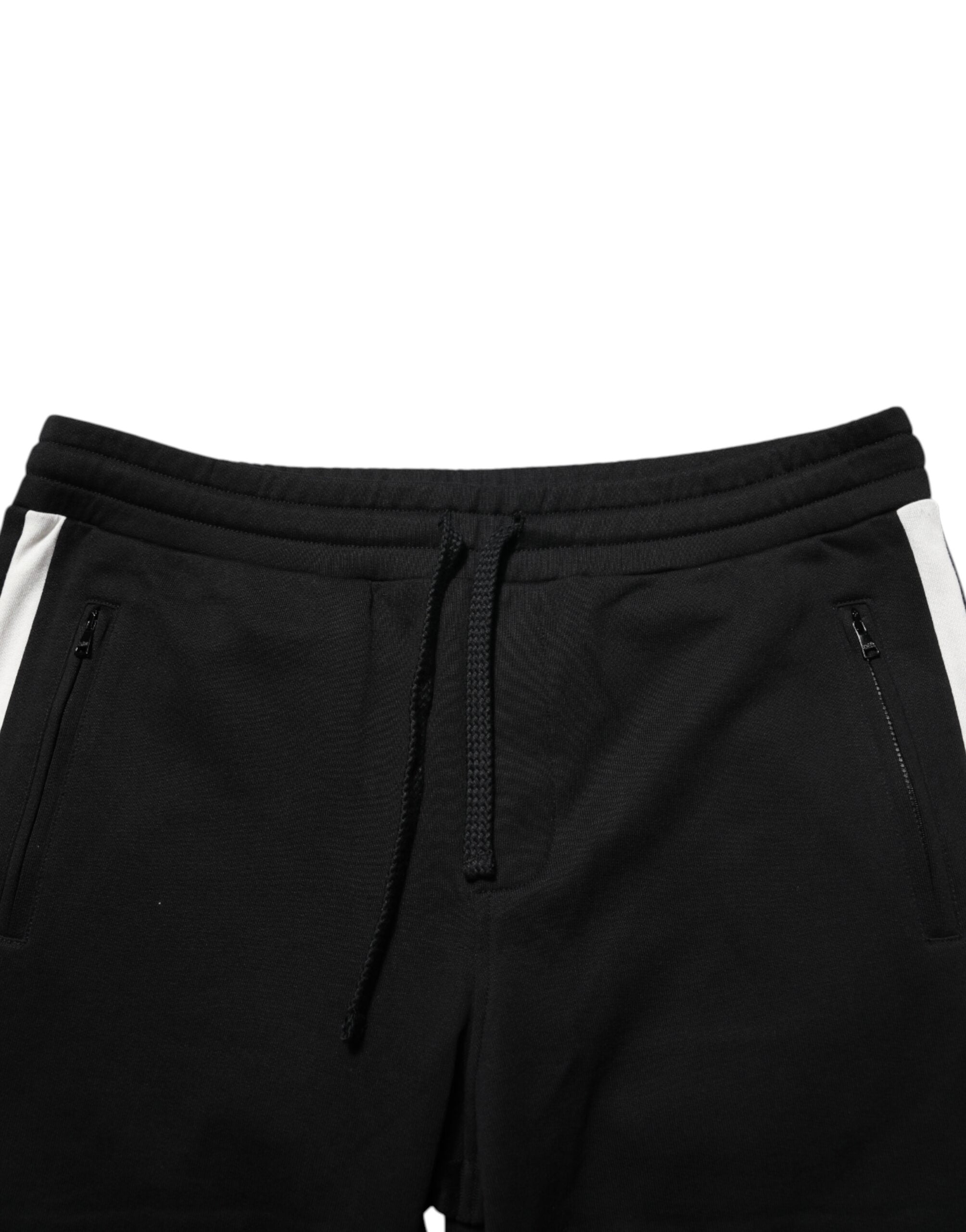 Dolce & Gabbana Schwarze Baumwoll-Jogger-Sweatpants Hosenhosen