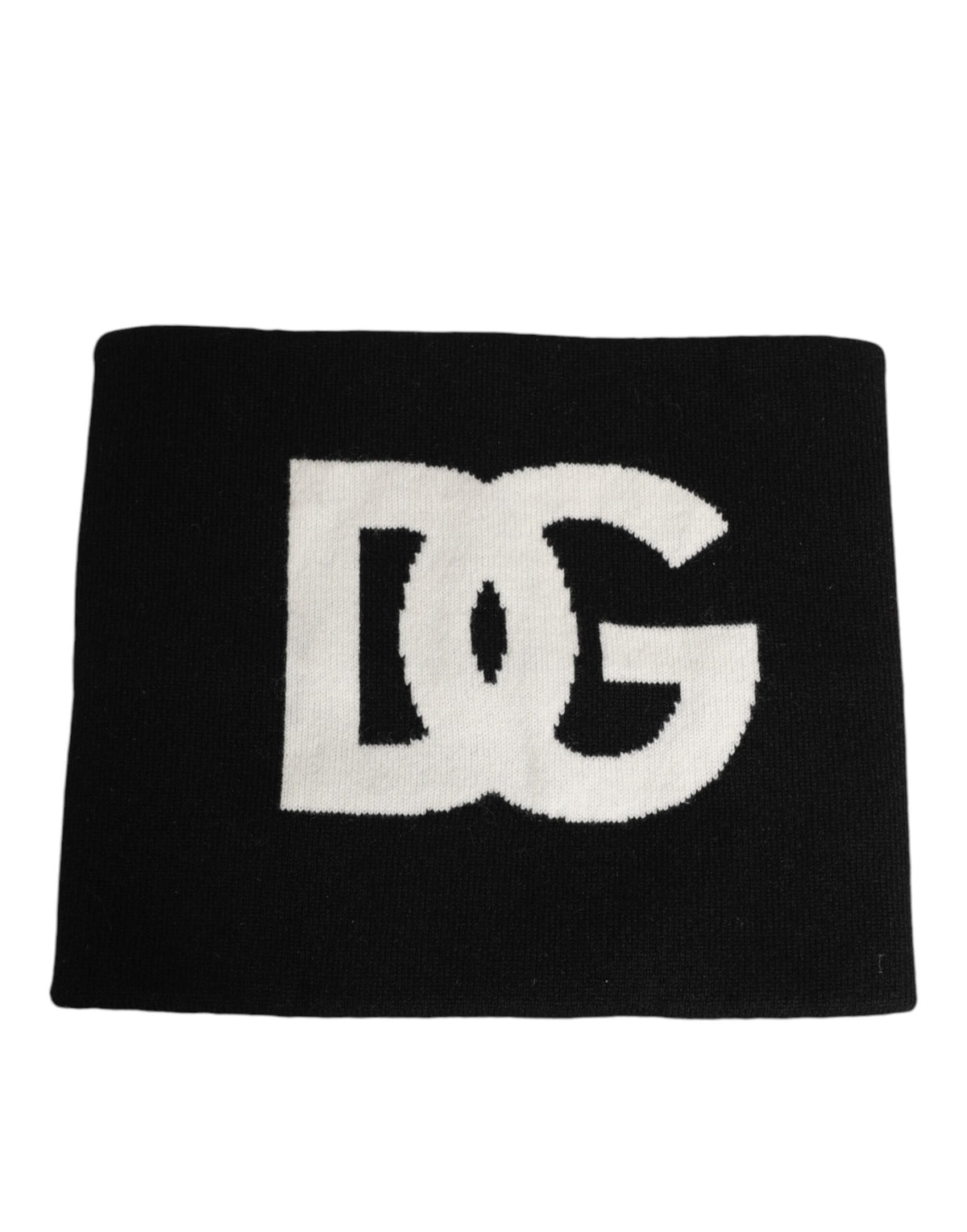 Dolce & Gabbana Black D&G Logo Cashmere Knit Scarf for Men One Size