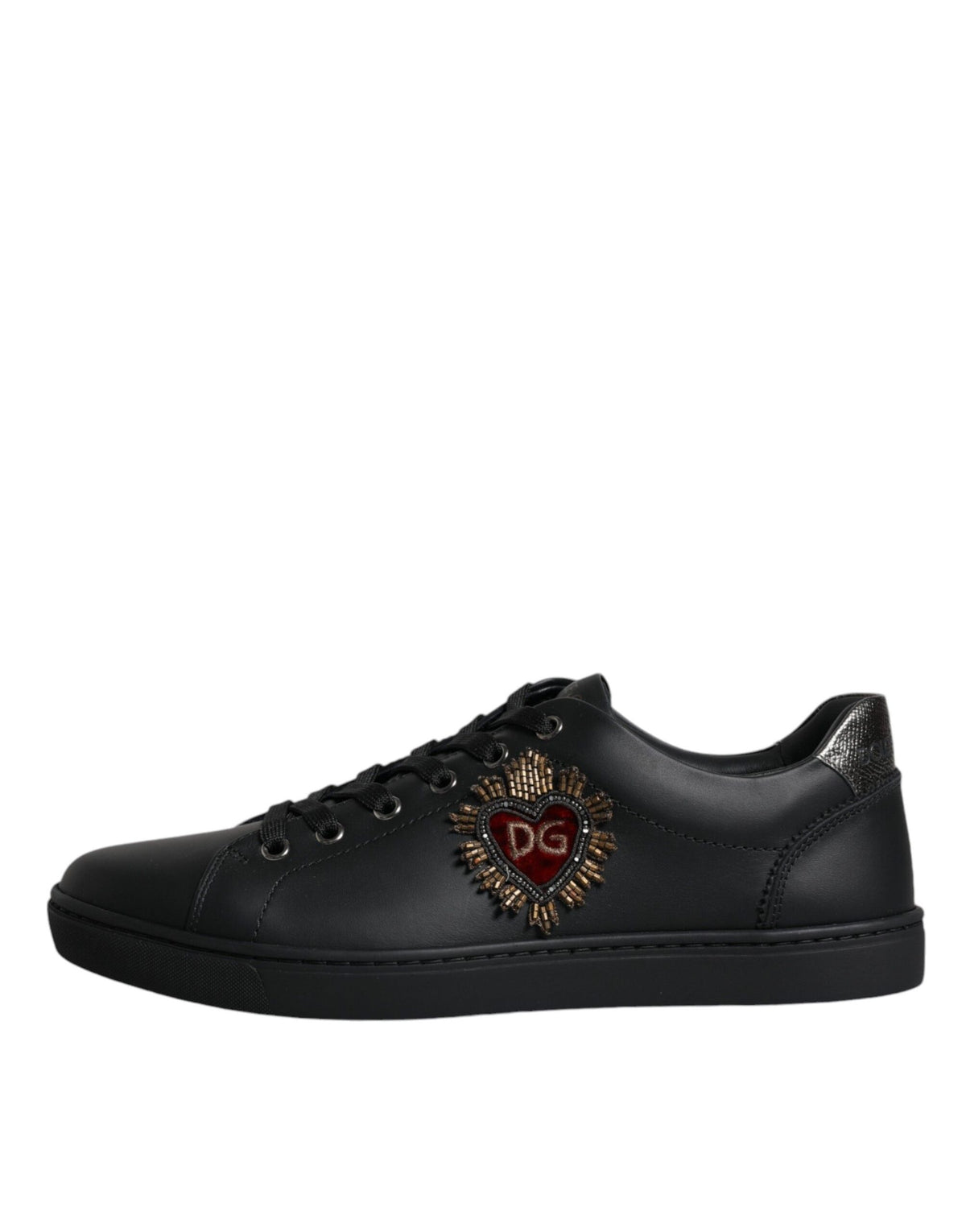 Dolce & Gabbana Black London Sacred Heart Men's Sneakers Shoes