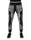 Dolce & Gabbana Schwarze Jogginghose aus Baumwolle mit Bandana-Print