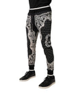Dolce & Gabbana Schwarze Jogginghose aus Baumwolle mit Bandana-Print