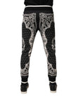 Dolce & Gabbana Schwarze Jogginghose aus Baumwolle mit Bandana-Print