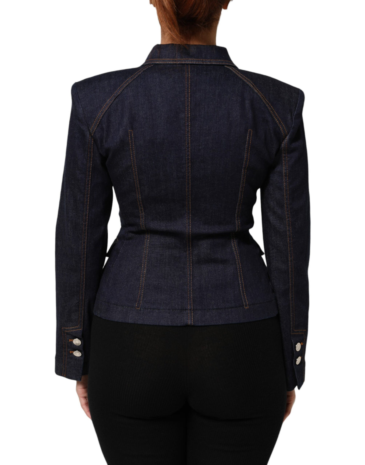 Dolce & Gabbana Dark Blue Collared Cotton Denim Jacket