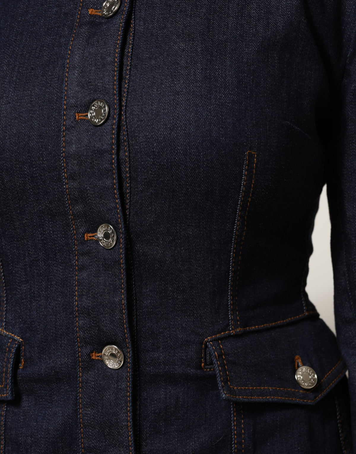Dolce & Gabbana Dark Blue Collared Cotton Denim Jacket