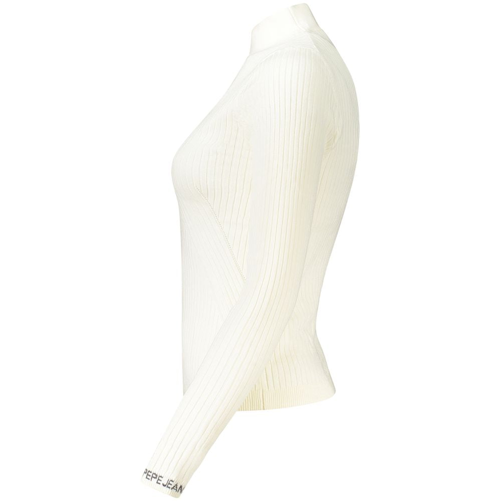 Pepe Jeans Women's White Cotton Sweater