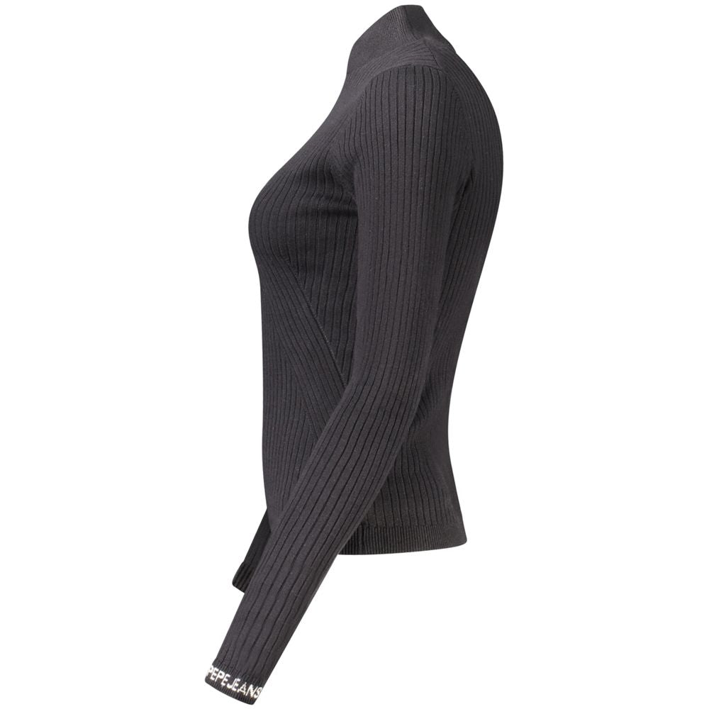 Pepe Jeans Women's Black Cotton Knit Sweater