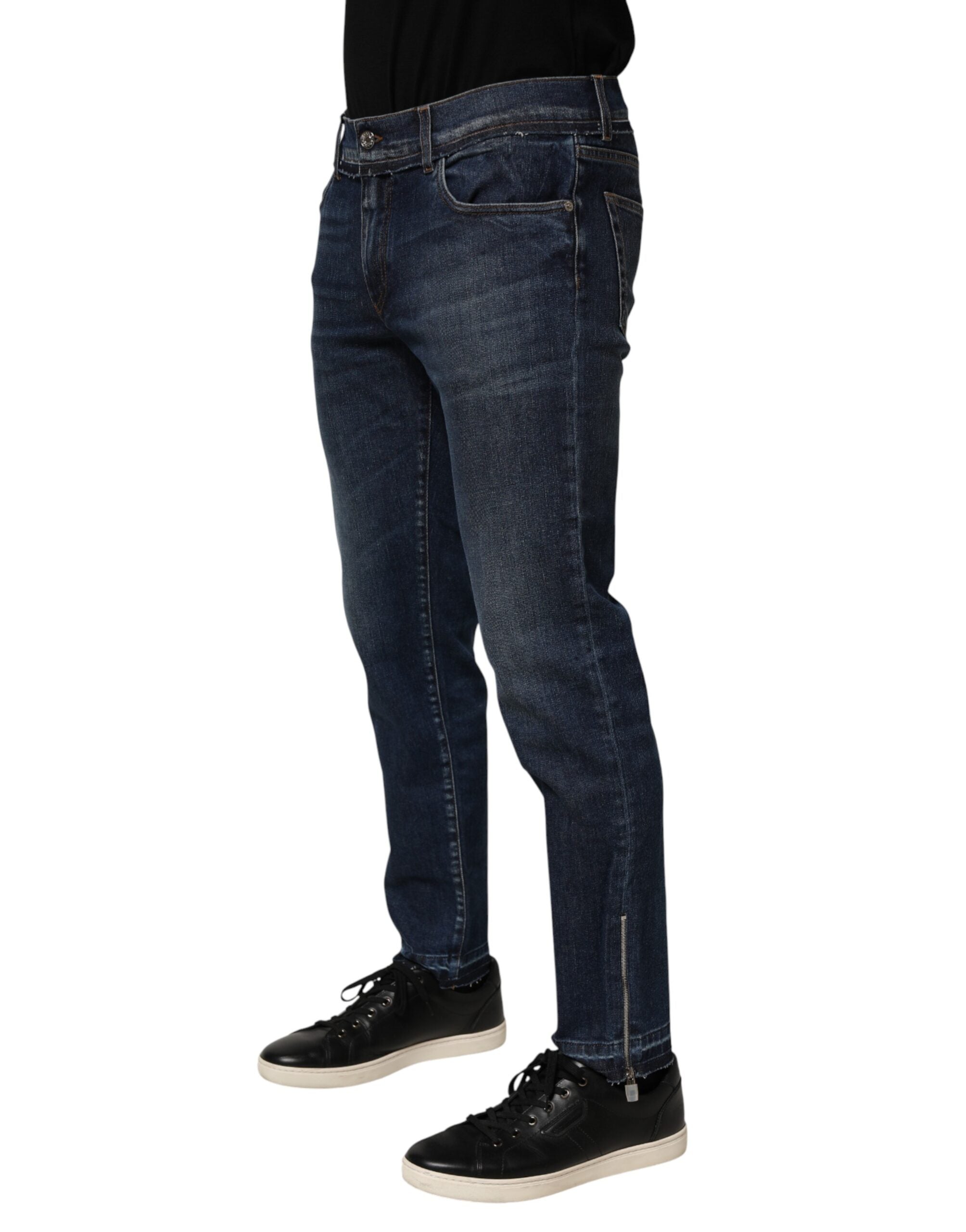 Dolce & Gabbana Herren Skinny-Fit-Jeans aus Stretch-Baumwolle in Blau