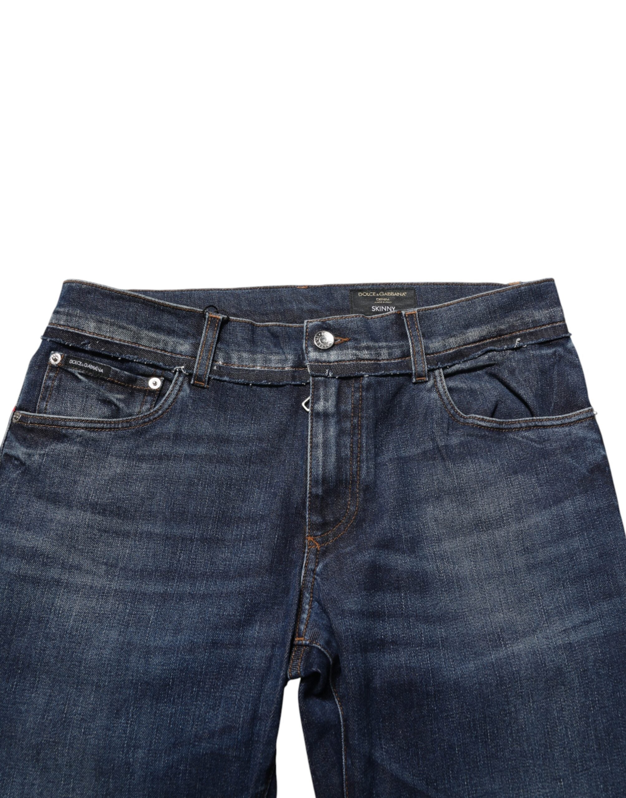 Dolce & Gabbana Herren Skinny-Fit-Jeans aus Stretch-Baumwolle in Blau