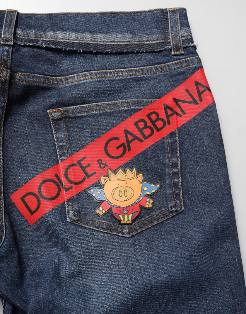 Dolce & Gabbana Herren Skinny-Fit-Jeans aus Stretch-Baumwolle in Blau