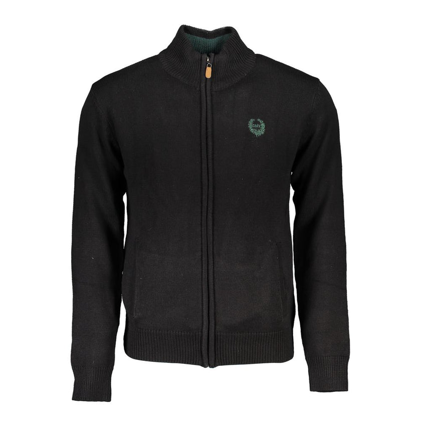 Gianmarco Venturi Schwarzer Herren-Cardigan aus Baumwolle