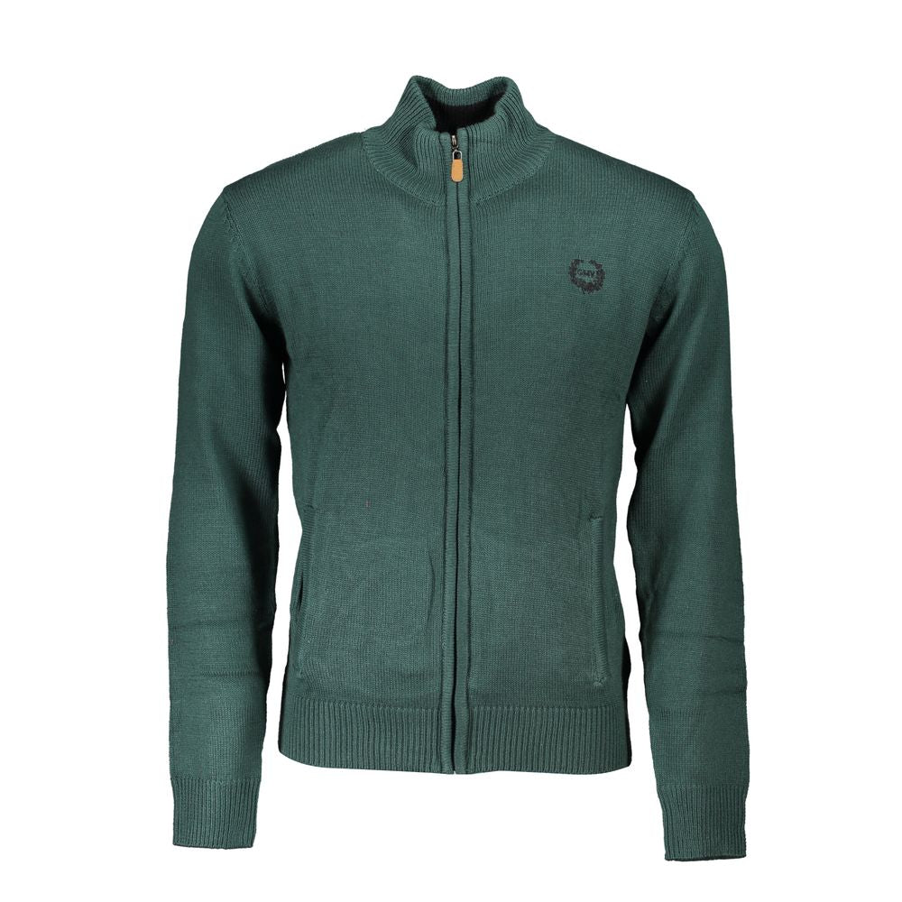 Gianmarco Venturi Green Cotton Knitted Cardigan for Men