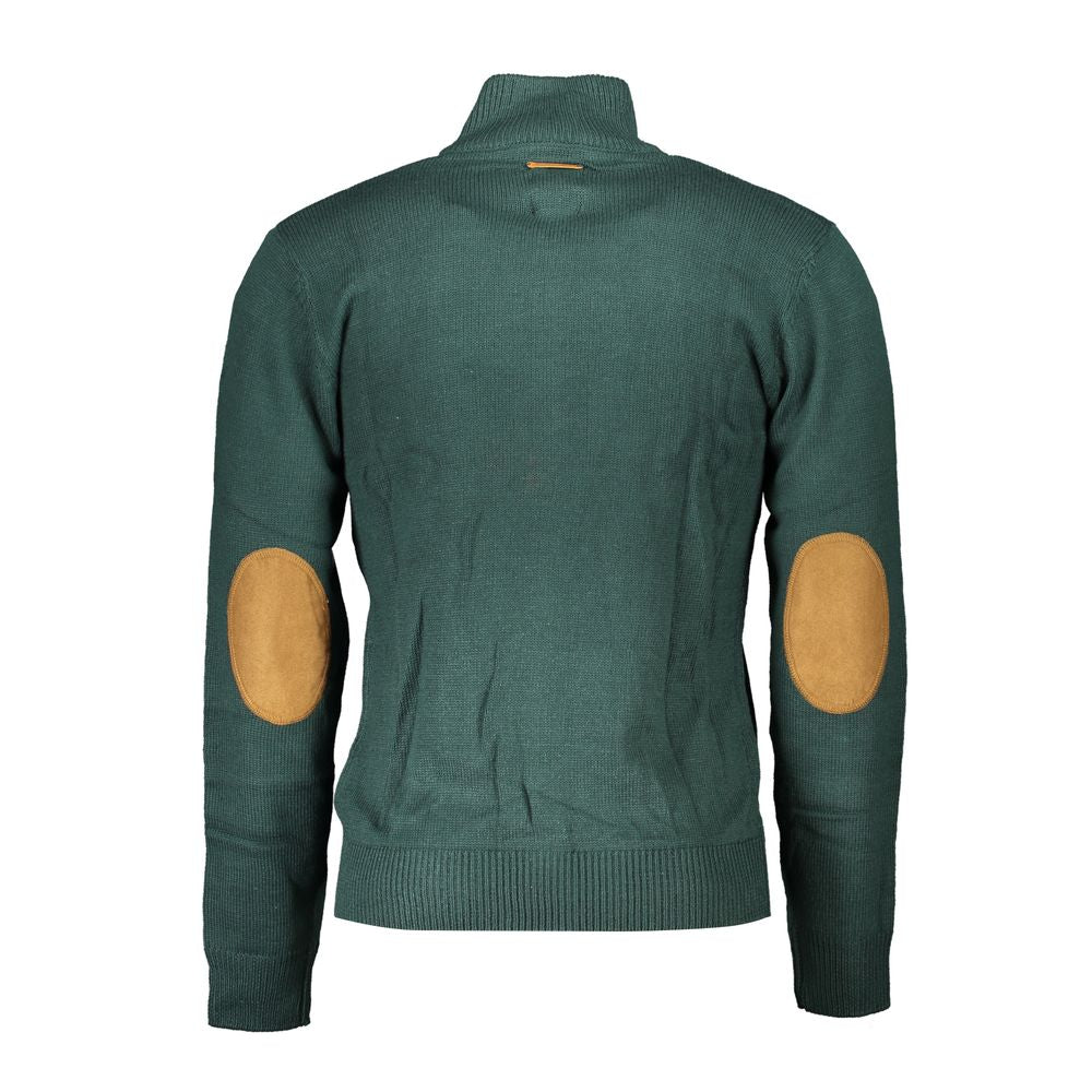Gianmarco Venturi Green Cotton Knitted Cardigan for Men