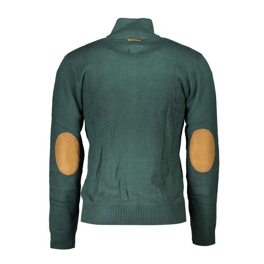 Gianmarco Venturi Green Cotton Knitted Cardigan for Men