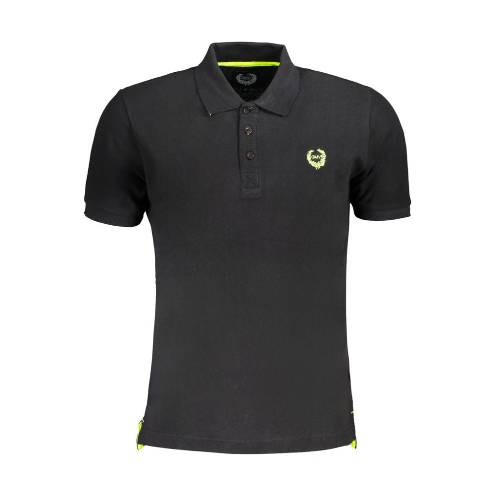 Gianmarco Venturi Men's Black Cotton Polo Shirt