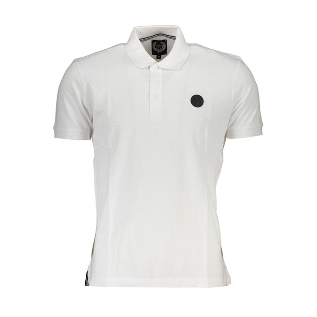 Gianmarco Venturi Bianco Baumwoll-Herrenpoloshirt