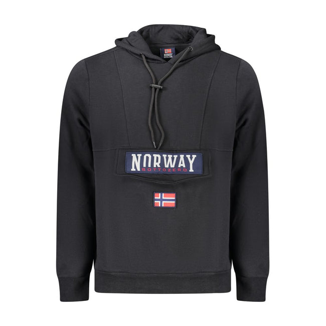 Norway 1963 Schwarzes Herren-Kapuzensweatshirt aus Baumwolle