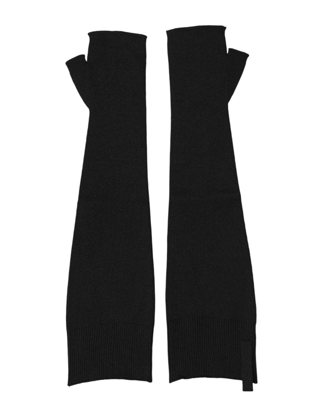 Dolce & Gabbana Herren-Fingerhandschuhe aus reiner Wolle, Schwarz