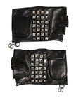 Dolce & Gabbana Schwarze fingerlose Herren-Lederhandschuhe mit Nieten