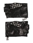 Dolce & Gabbana Schwarze fingerlose Herren-Lederhandschuhe mit Nieten
