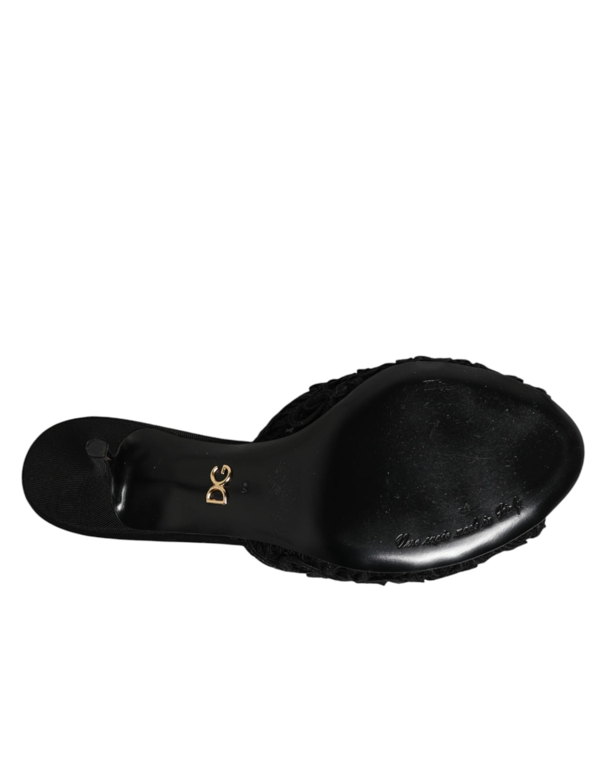 Dolce & Gabbana Black Embroidered Heeled Mules