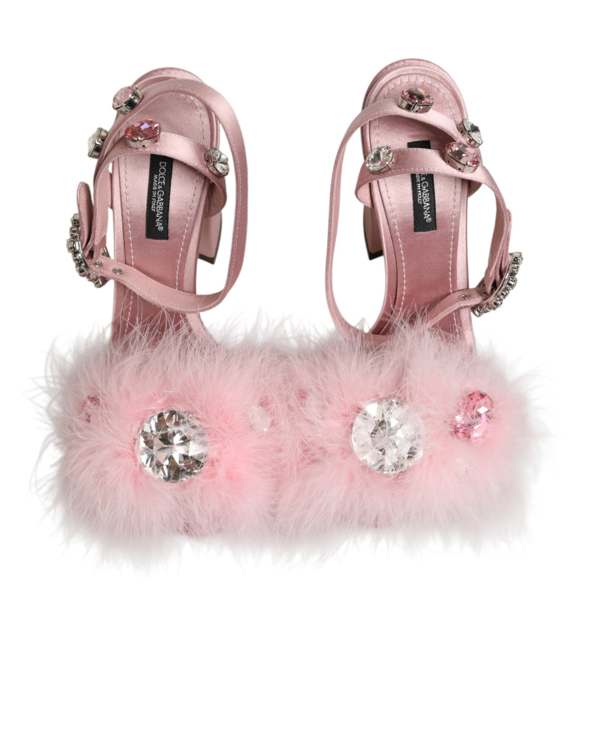Dolce & Gabbana Pink Sequin Ankle Strap Sandals