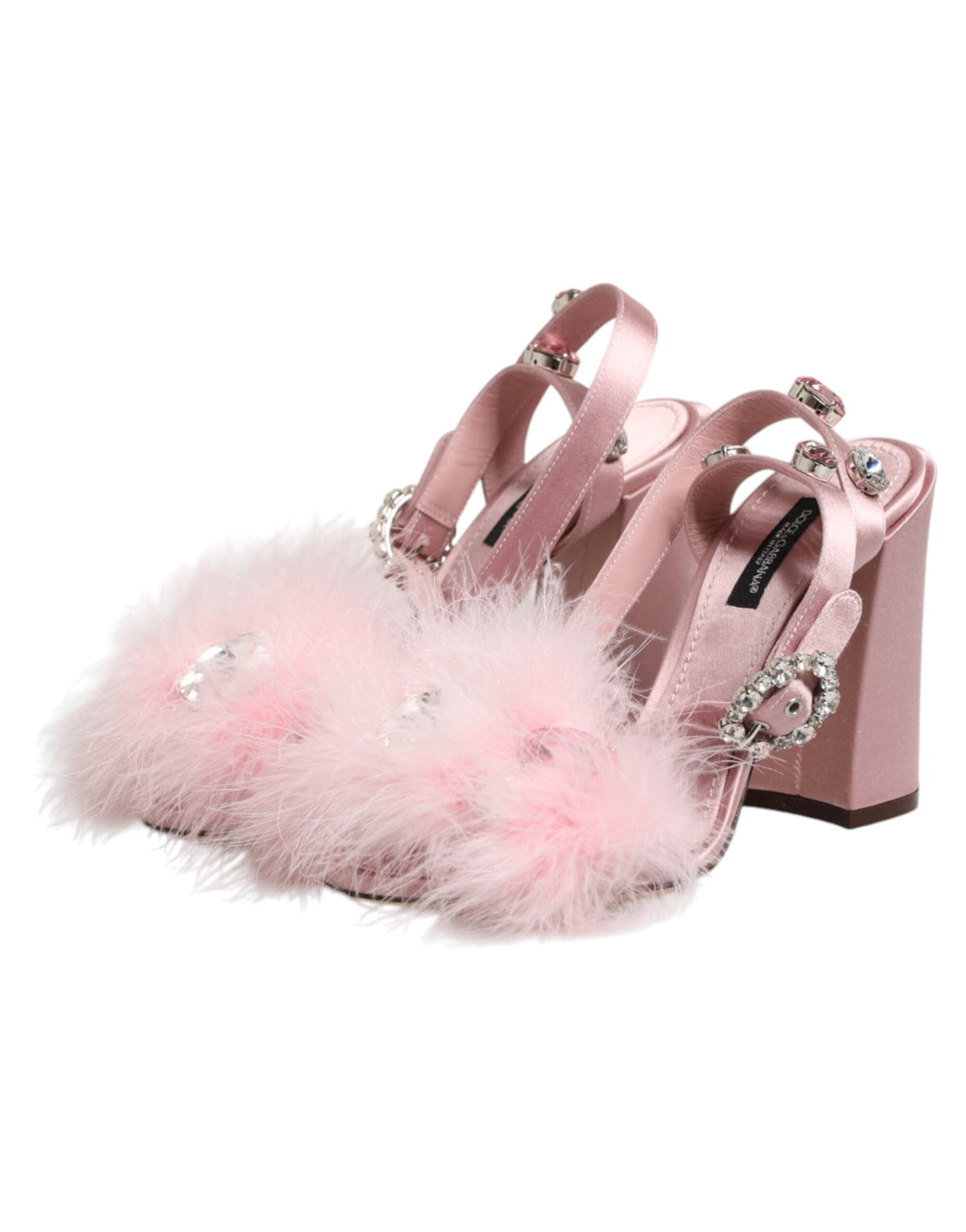 Dolce & Gabbana Pink Sequin Ankle Strap Sandals