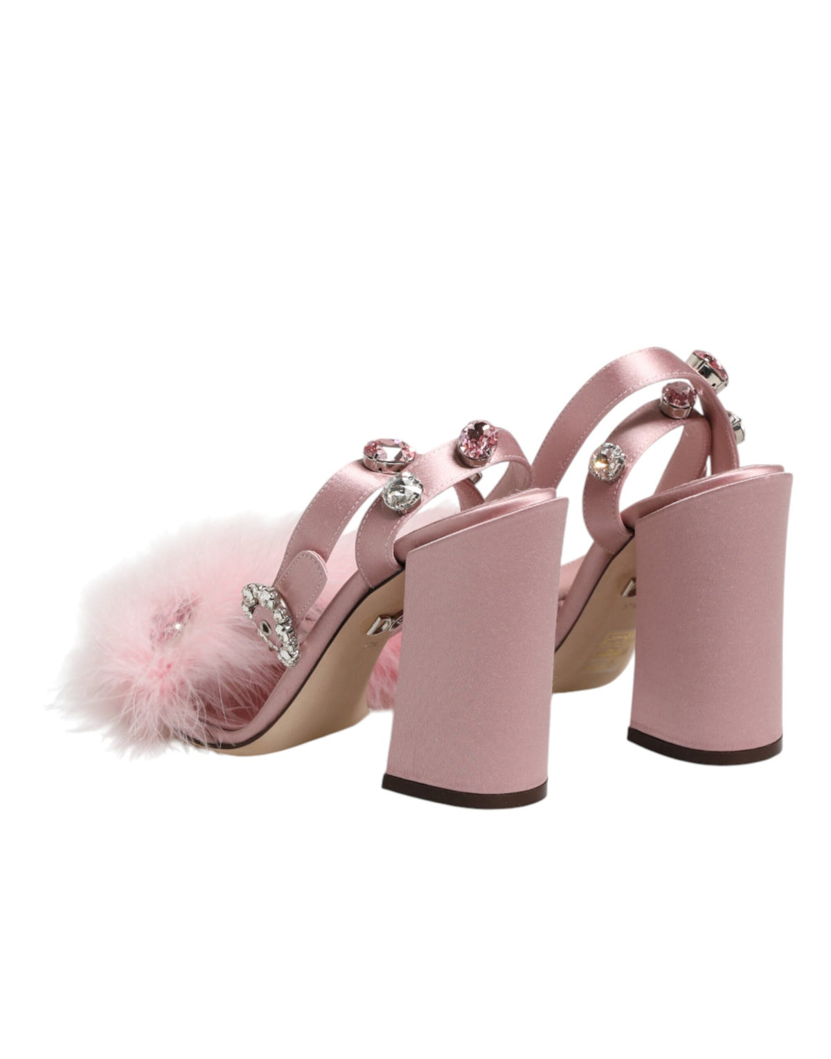 Dolce & Gabbana Pink Sequin Ankle Strap Sandals