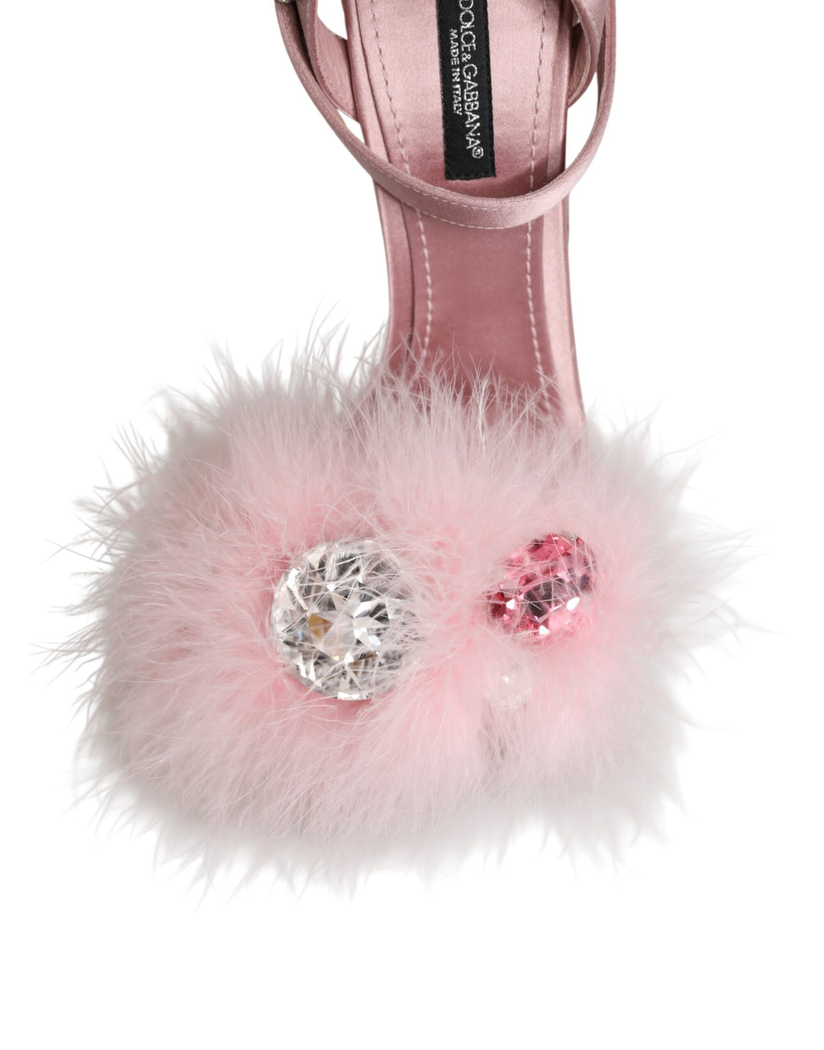 Dolce & Gabbana Pink Sequin Ankle Strap Sandals