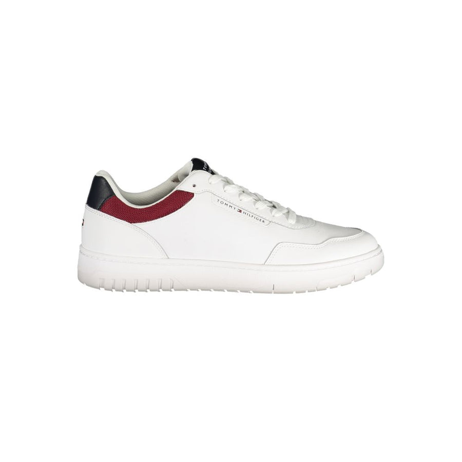 Tommy Hilfiger White Polyurethane Men's Sneakers