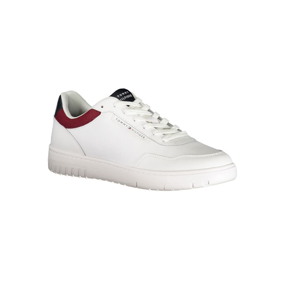 Tommy Hilfiger White Polyurethane Men's Sneakers