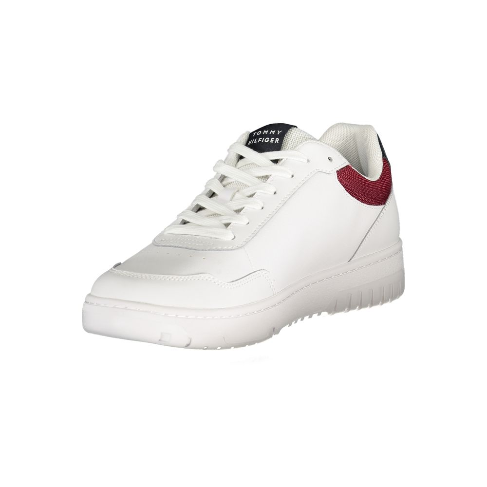 Tommy Hilfiger White Polyurethane Men's Sneakers