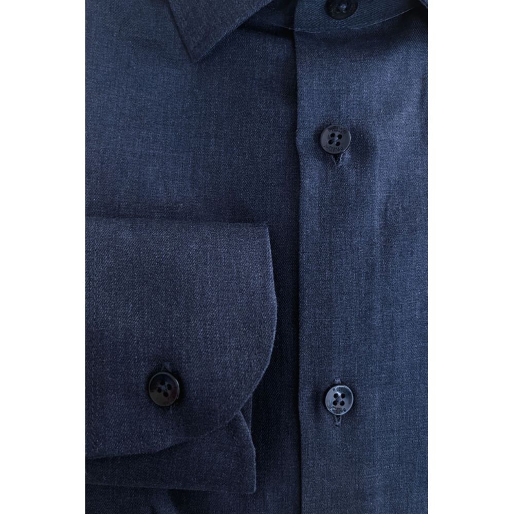 Baldinini Trend Blue Denim Shirt