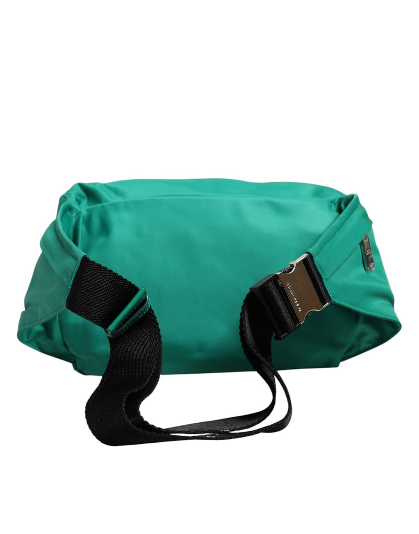 Dolce & Gabbana Grüne Logo-Plakette Nylon Bauchtasche, Herren-Borse-Tasche