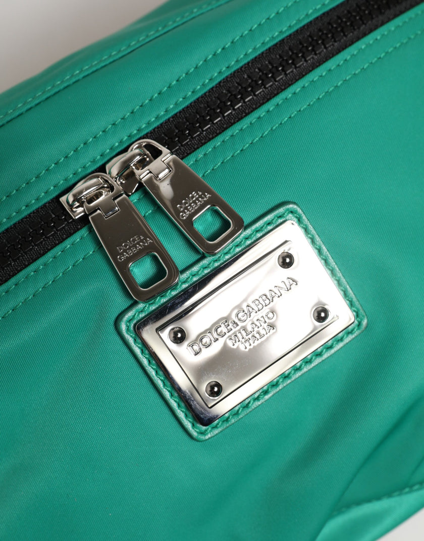 Dolce & Gabbana Grüne Logo-Plakette Nylon Bauchtasche, Herren-Borse-Tasche