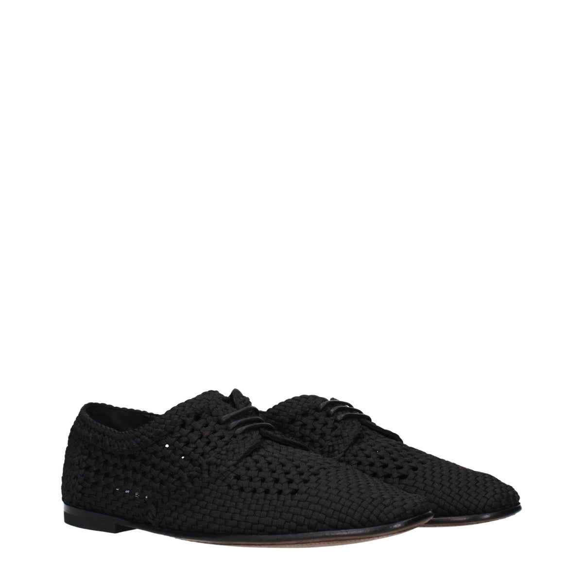 Dolce & Gabbana Black Fabric Lace-Up Shoes and Derby Shoes