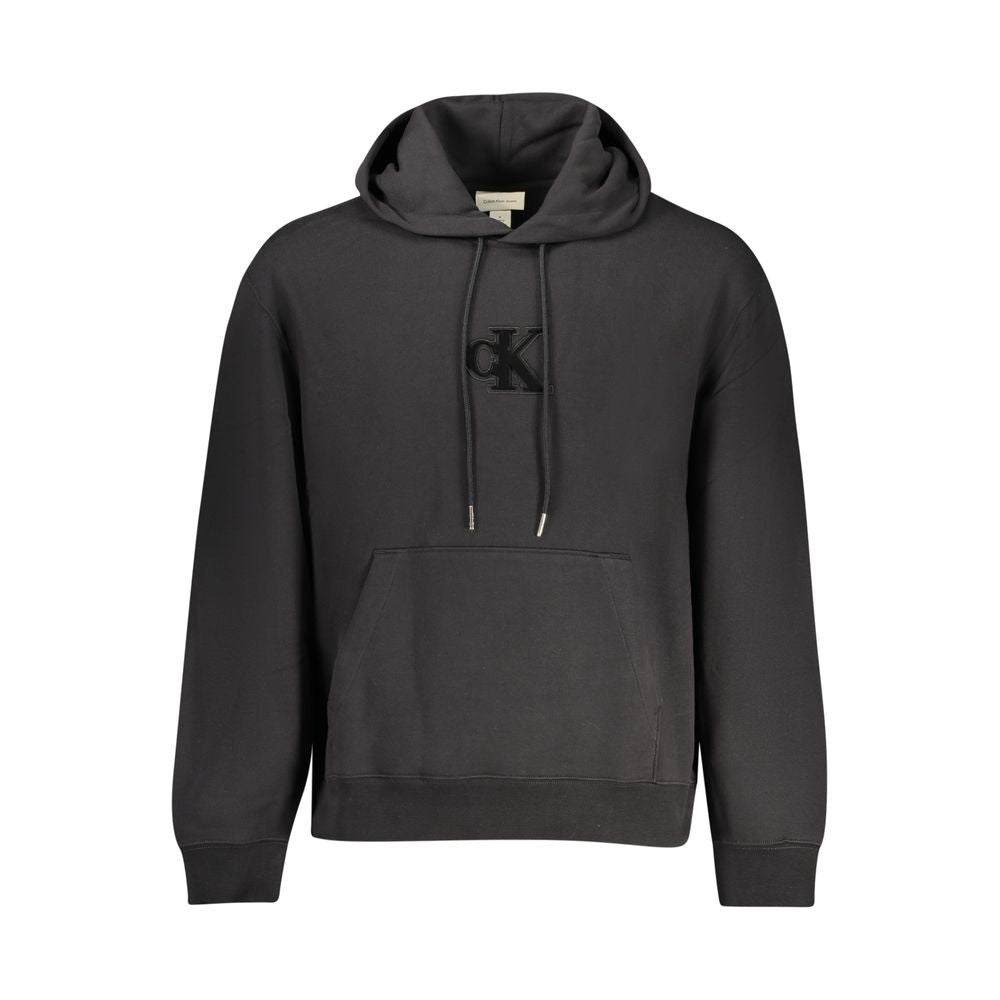 Calvin Klein Men's Black Cotton Hooded Sweatshirt