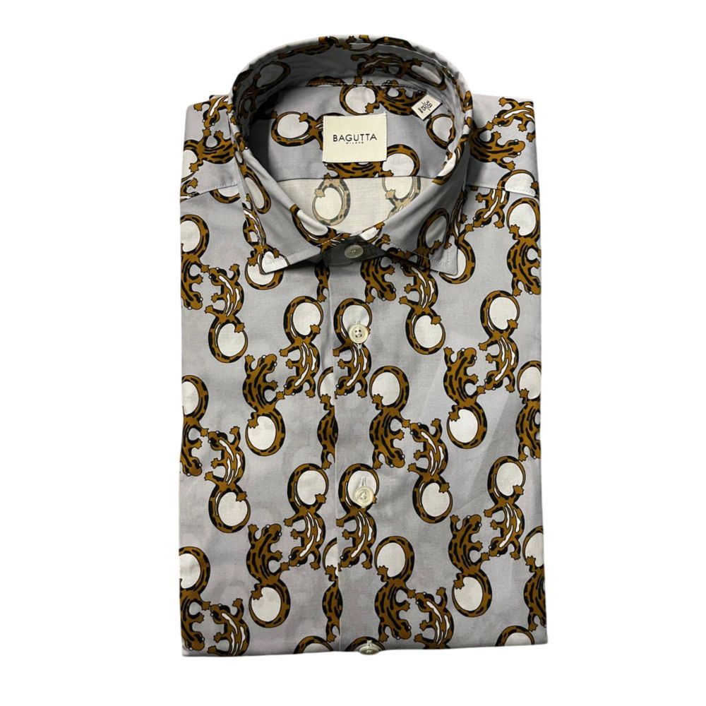 Bagutta Baumwollhemd mit Fantasieprint