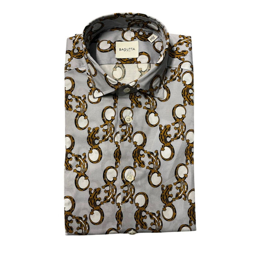 Bagutta Baumwollhemd mit Fantasieprint