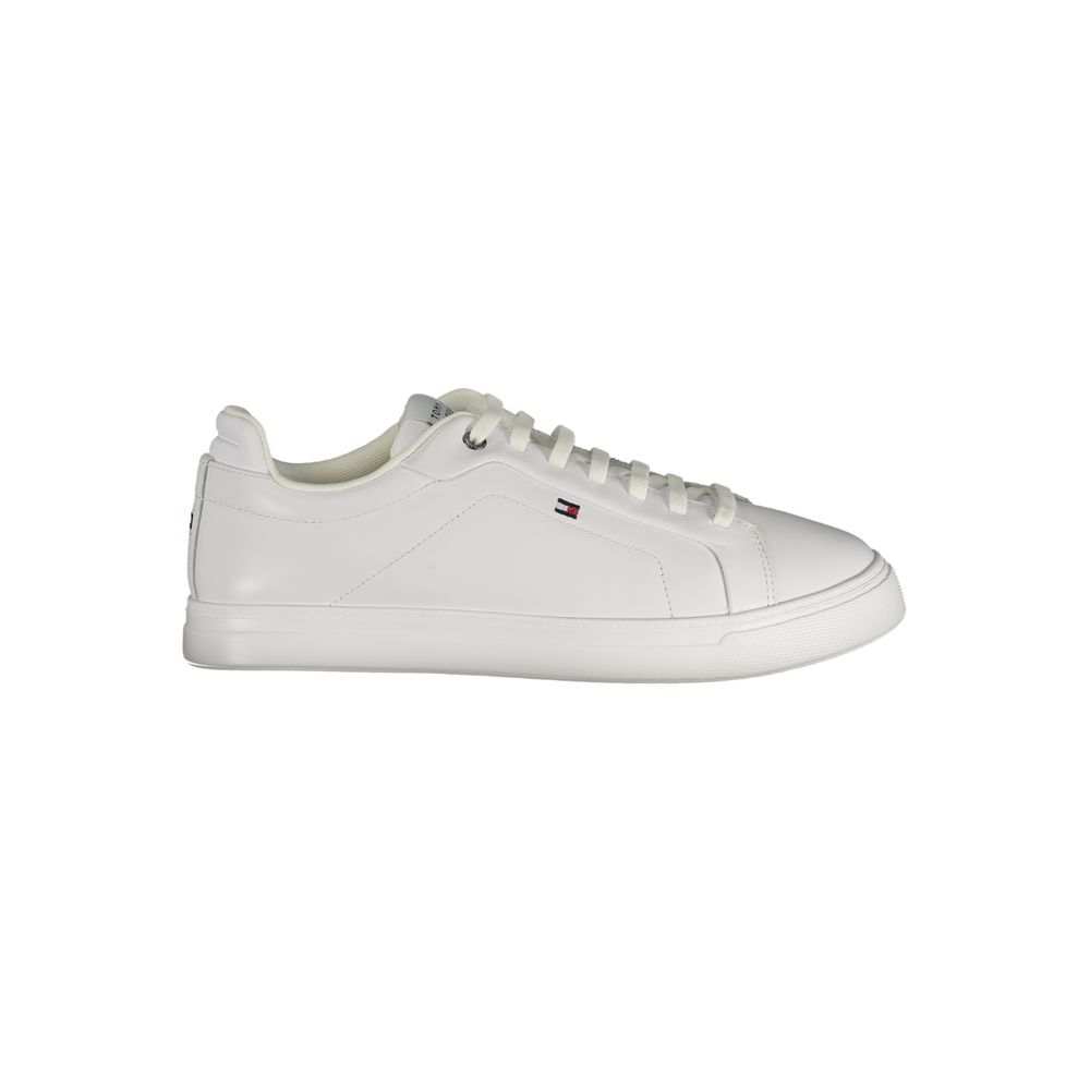 Tommy Hilfiger Bianco men's white sneaker with removable insole and logo embroidery
