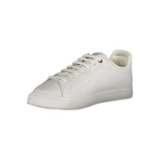 Tommy Hilfiger Bianco men's sporty white sneaker with removable insole, embroidery, and logo