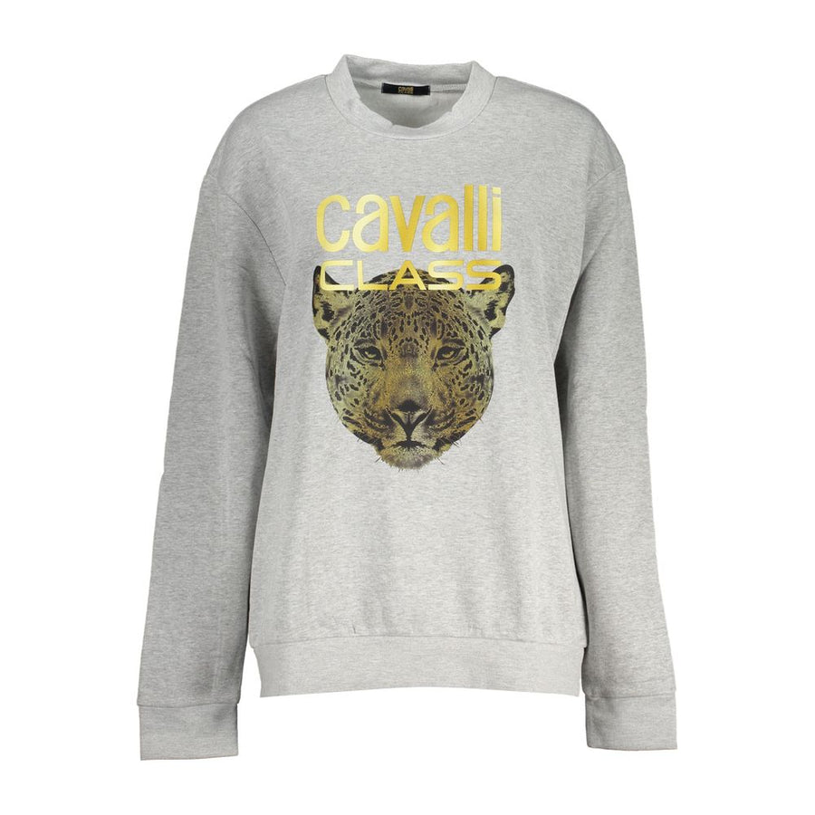 Cavalli Class Grey Cotton Sweatshirt