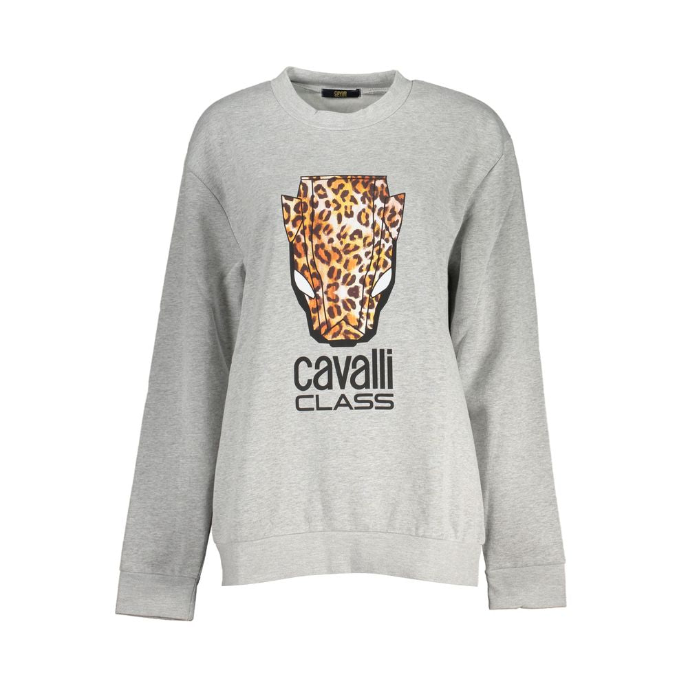 Cavalli Class Grey Cotton Sweatshirt