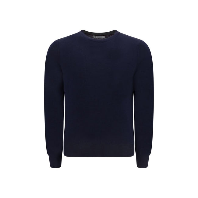 Brunello Cucinelli Blauer Wollpullover Oves Aries
