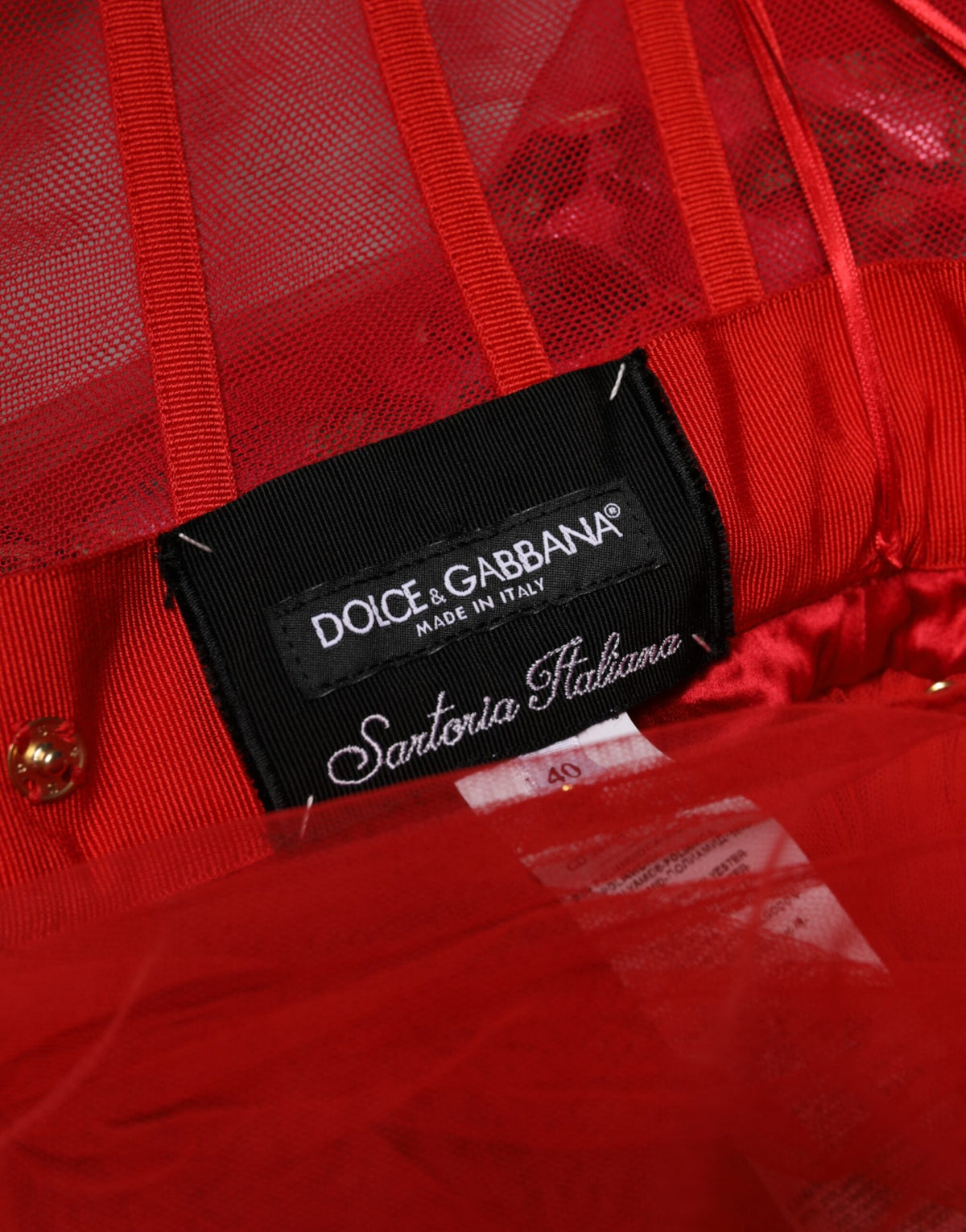 Dolce & Gabbana Rotes Blumen-Abendkleid mit Carmen-Ausschnitt und A-Linie