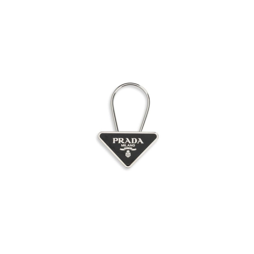 Prada Schwarzer Schlüsselanhänger aus Metall
