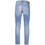 Tommy Hilfiger blaue Slim Tapered 5-Pocket-Baumwoll-Jeans für Herren mit gewaschenem Effekt und ikonischem Logo