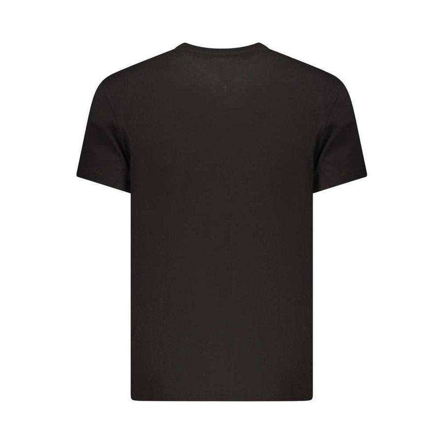 Tommy Hilfiger schwarzes Baumwoll-T-Shirt für Herren mit Rundhalsausschnitt und Logo-Print