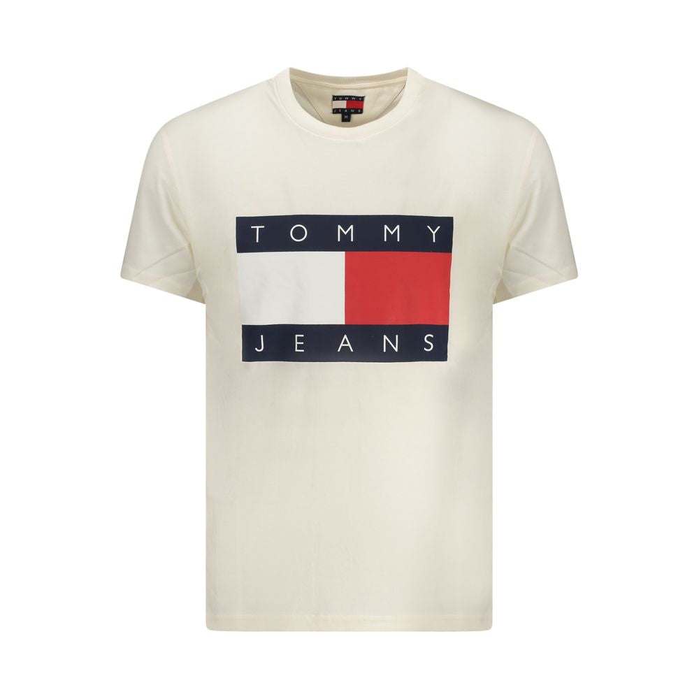 Tommy Hilfiger Bianco Baumwoll-T-Shirt weißes Herren-T-Shirt mit Logo und nachhaltiger Baumwolle